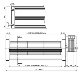 COMPLETE TANGENTIAL FAN EDILKAMIN 30 CM