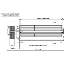VOLLSTÄNDIGER TANGENTIALVENTILATOR 300MM TG080