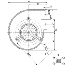 CENTRIFUGAL FAN 800MC EBM D4E133 DT46 L4 