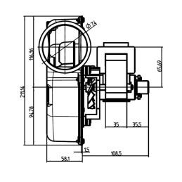 ESTRATTORE ASPIRATORE FUMI 34W SENSORE HALL
