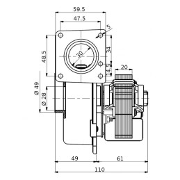 Ventilatore centrifugo Trial CAD12R-001 per stufa a pellet