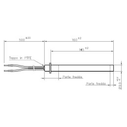 RESISTENZA ELETTRICA 9.9mm 160mm 250w