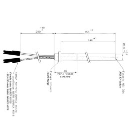 RESISTENZA ELETTRICA 9.5mm 155mm 250w