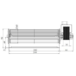 Ventilateur tangentiel TRIAL 8A123B-010 233x51 mm