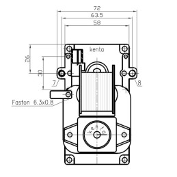 Motorino girarrosto universale 2rpm, 4Watt.