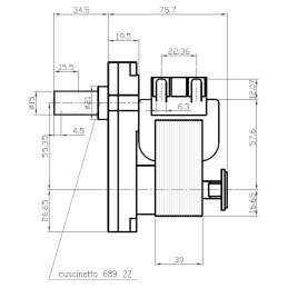 KENTA Rotisserie Motor 2 U / min, 47 Watt.