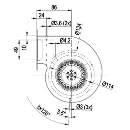 CENTRIFUGAL FAN EBM D2E097-BI56-48