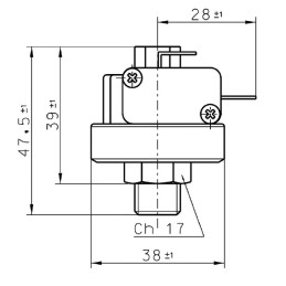 Adjustable water pressure switch 1,5 - 4 bar XP200A 1/4