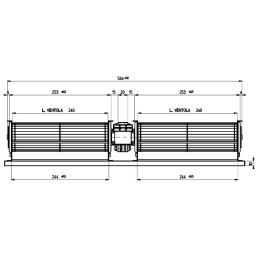 VENTOLA TANGENZIALE DOPPIA 240X240 25W