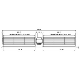 VENTOLA TANGENZIALE DOPPIA 270x270 38W
