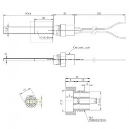 RESISTENZA BASSA TENSIONE 123mm 150w a 24v 