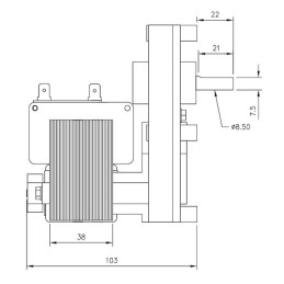 8 RPM MELLOR GEAR MOTOR D. 8,5mm