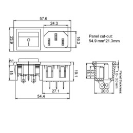 CONECTOR DE PANEL CON INTERRUPTOR